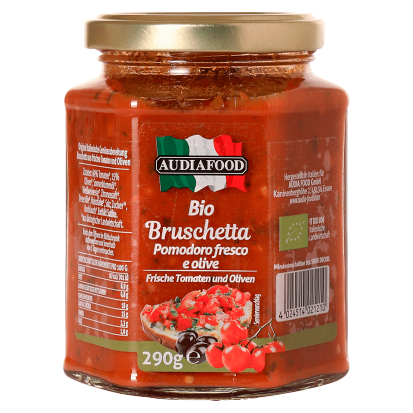 Audia Food Bio Bruschetta Frische Tomaten und Oliven 290g